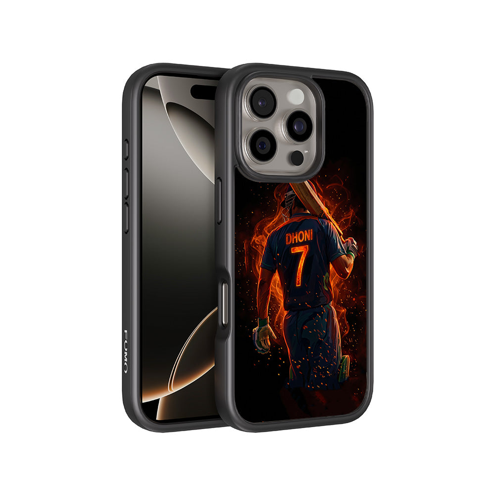 MS Dhoni Inferno Seven Cricket Sports 3D Skin with Shockguard Armour Magsafe Case for Apple iPhone 16 Pro Max