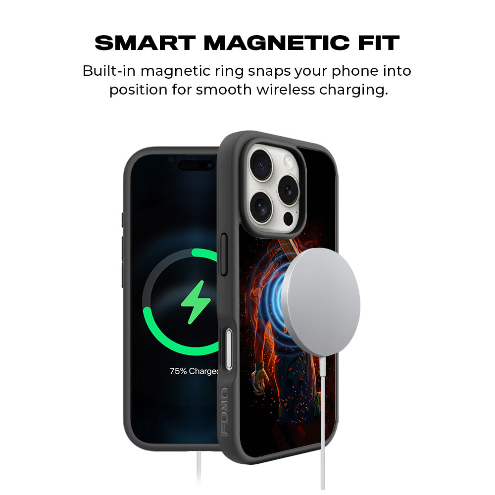MS Dhoni Inferno Seven Cricket Sports 3D Skin with Shockguard Armour Magsafe Case for Apple iPhone 16 Pro Max