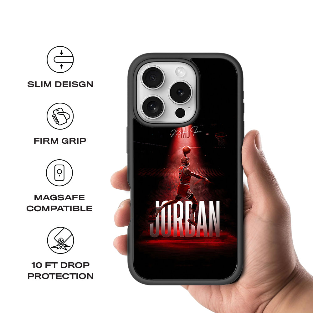 Jordan 23 Spotlight Basketball Sports 3D Skin with Shockguard Armour Magsafe Case for Apple iPhone 16 Pro Max