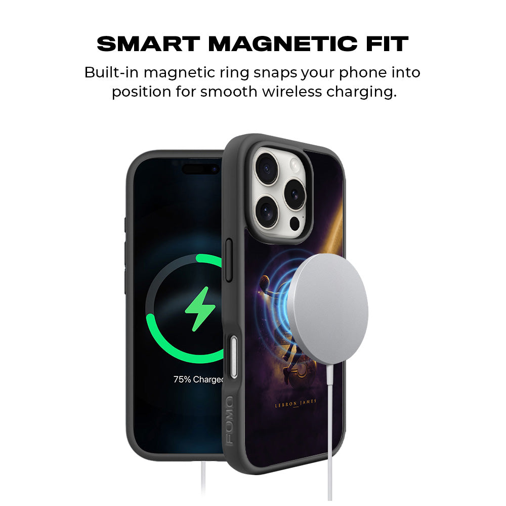 LeBron James King 23 Basketball Sports 3D Skin with Shockguard Armour Magsafe Case for Apple iPhone 16 Pro