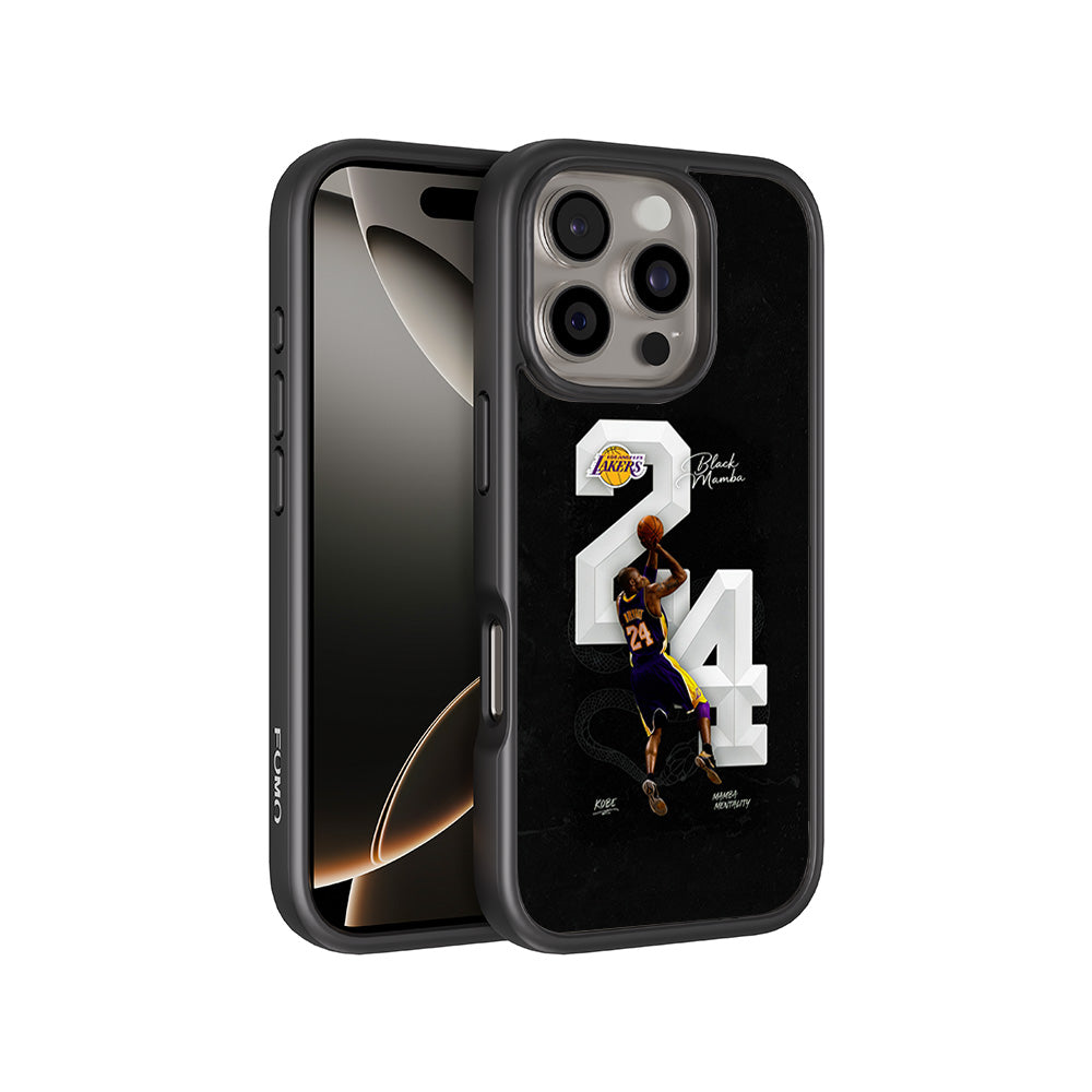 Kobe Bryant Black Mamba 24 Basketball Sports 3D Skin with Shockguard Armour Magsafe Case for Apple iPhone 16 Pro