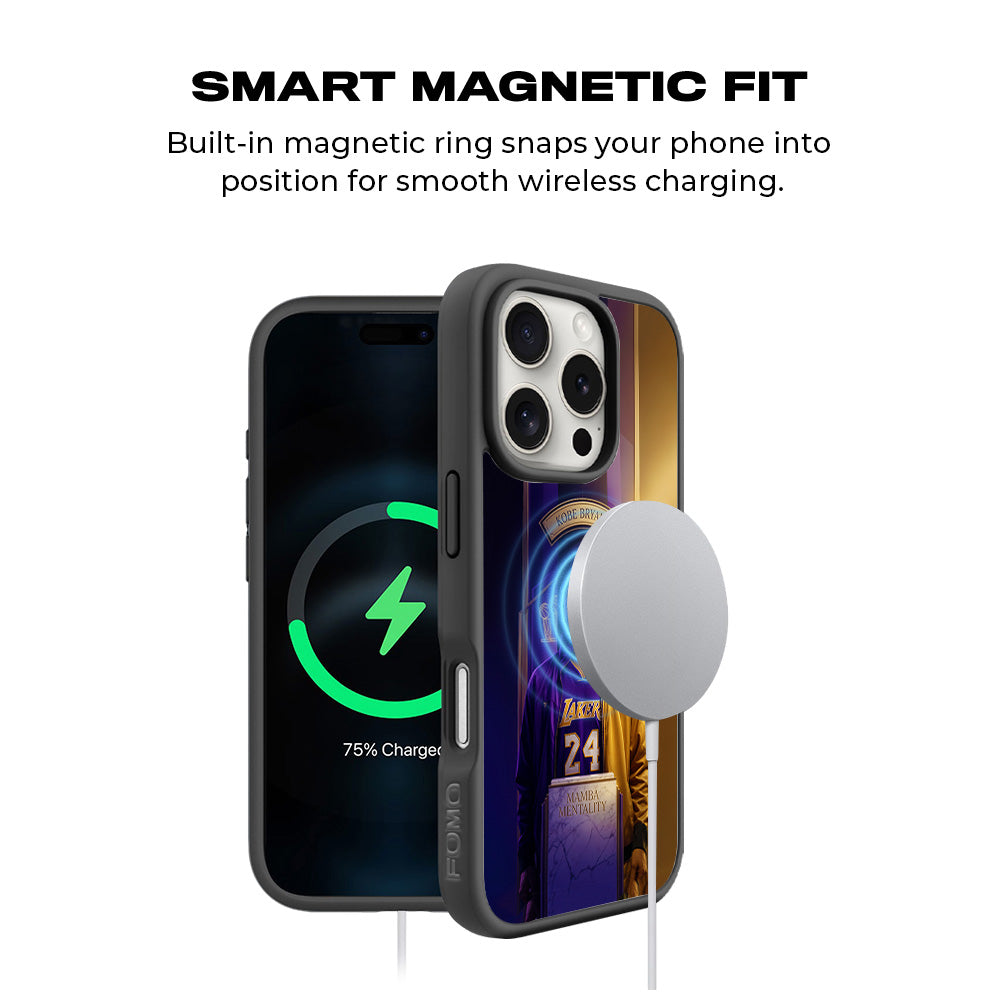 Kobe Bryant Mamba Mentality Sports 3D Skin with Shockguard Armour Magsafe Case for Apple iPhone 16 Pro