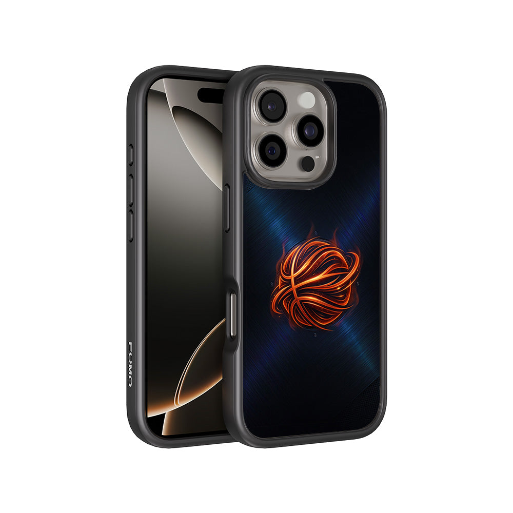 Basketball Inferno Sports 3D Skin with Shockguard Armour Magsafe Case for Apple iPhone 16 Pro Max