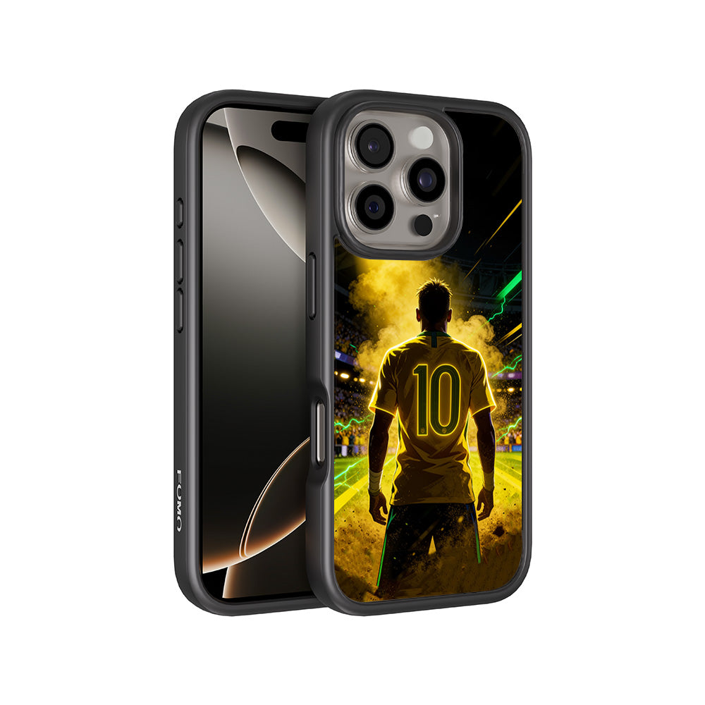 Brazil Number 10 Football Sports 3D Skin with Shockguard Armour Magsafe Case for Apple iPhone 16 Pro Max