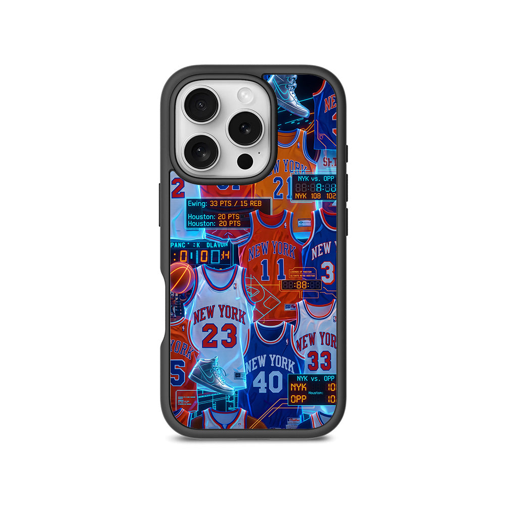 New York Knicks Retro Jerseys Sports 3D Skin with Shockguard Armour Magsafe Case for Apple iPhone 16 Pro Max