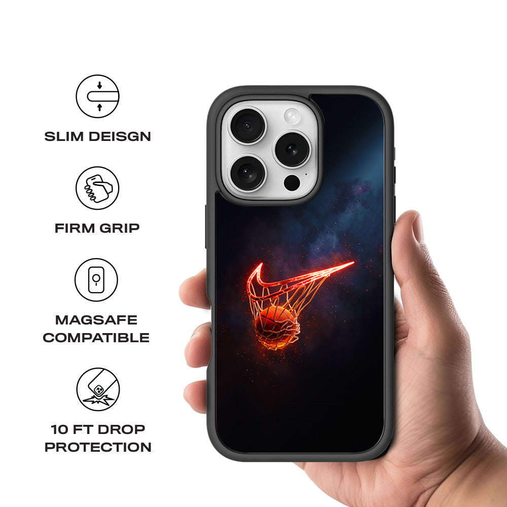 Basketball Nike Fire Sports 3D Skin with Shockguard Armour Magsafe Case for Apple iPhone 16 Pro Max