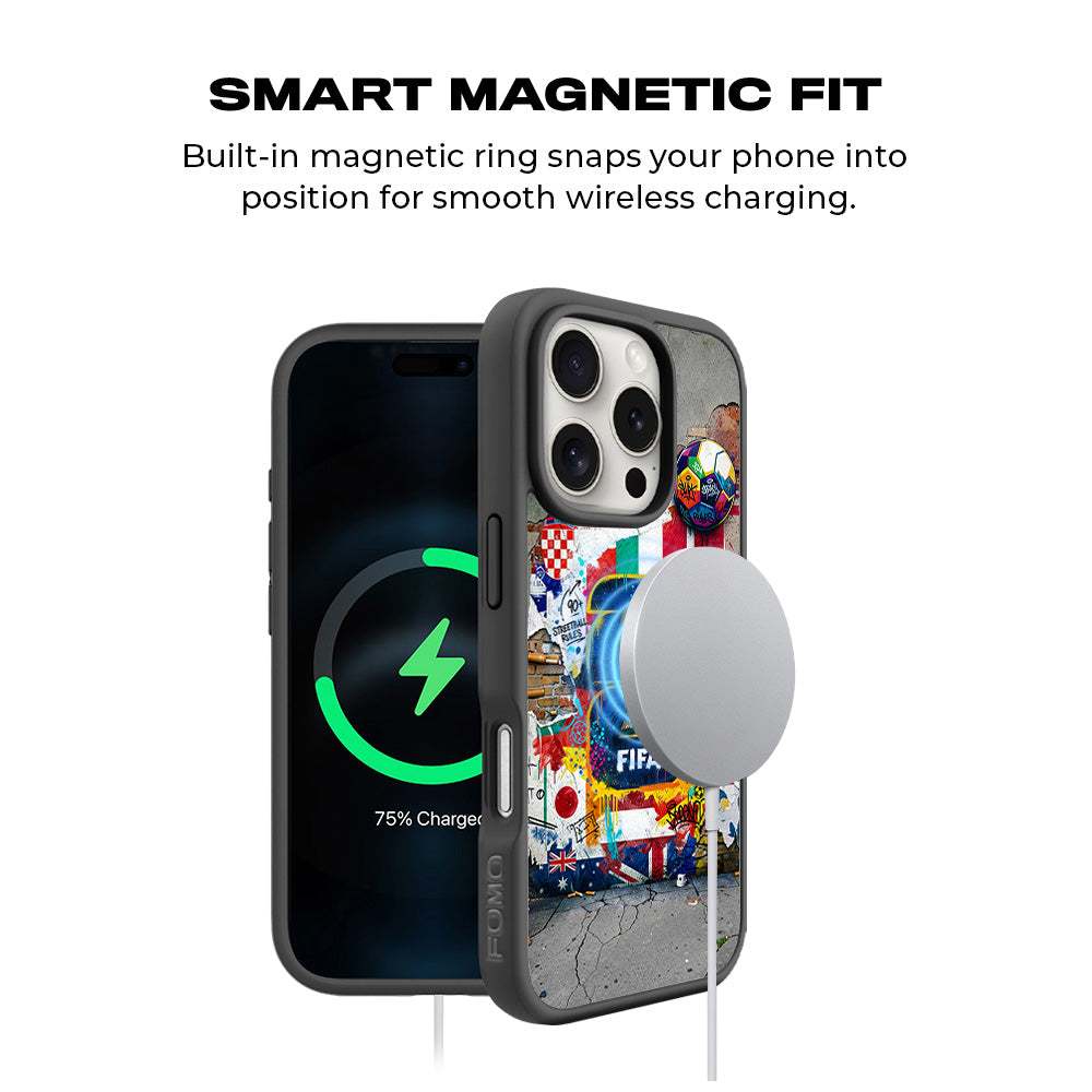 FIFA World Cup Streetstyle Sports 3D Skin with Shockguard Armour Magsafe Case for Apple iPhone 16 Pro Max