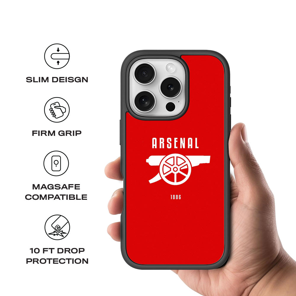Arsenal Cannon Sports 3D Skin with Shockguard Armour Magsafe Case for Apple iPhone 16 Pro