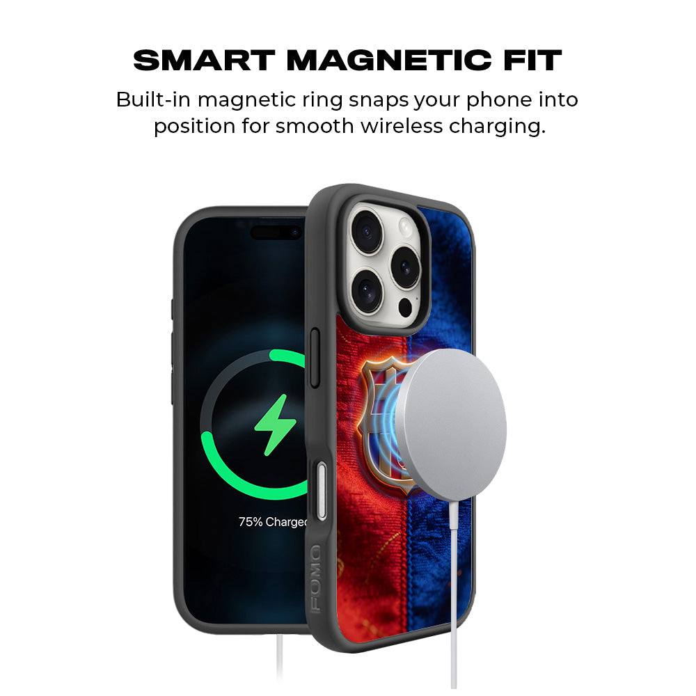 FC Barcelona Sports 3D Skin with Shockguard Armour Magsafe Case for Apple iPhone 16 Pro