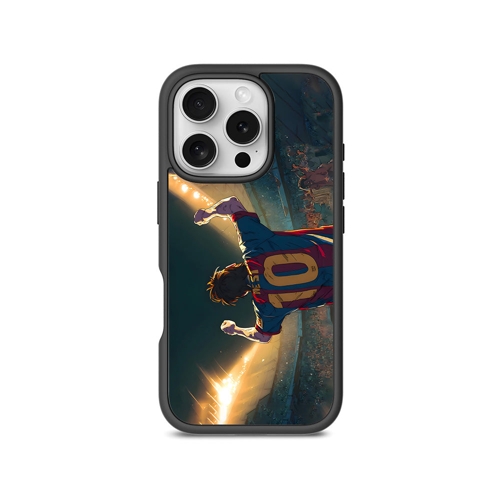 Rising Champion Messi 3D Skin with Shockguard Armour Magsafe Case for Apple iPhone 16 Pro