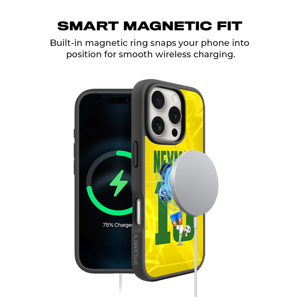 Neymar Da Silva Sports 3D Skin with Shockguard Armour Magsafe Case for Apple iPhone 16 Pro
