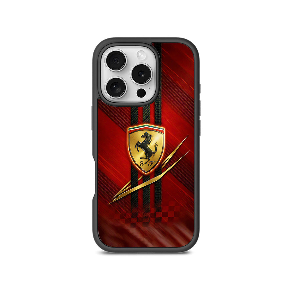 Ferrari 3D Skin with Shockguard Armour Magsafe Case for Apple iPhone 16 Pro