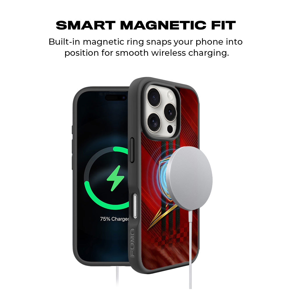Ferrari 3D Skin with Shockguard Armour Magsafe Case for Apple iPhone 16 Pro