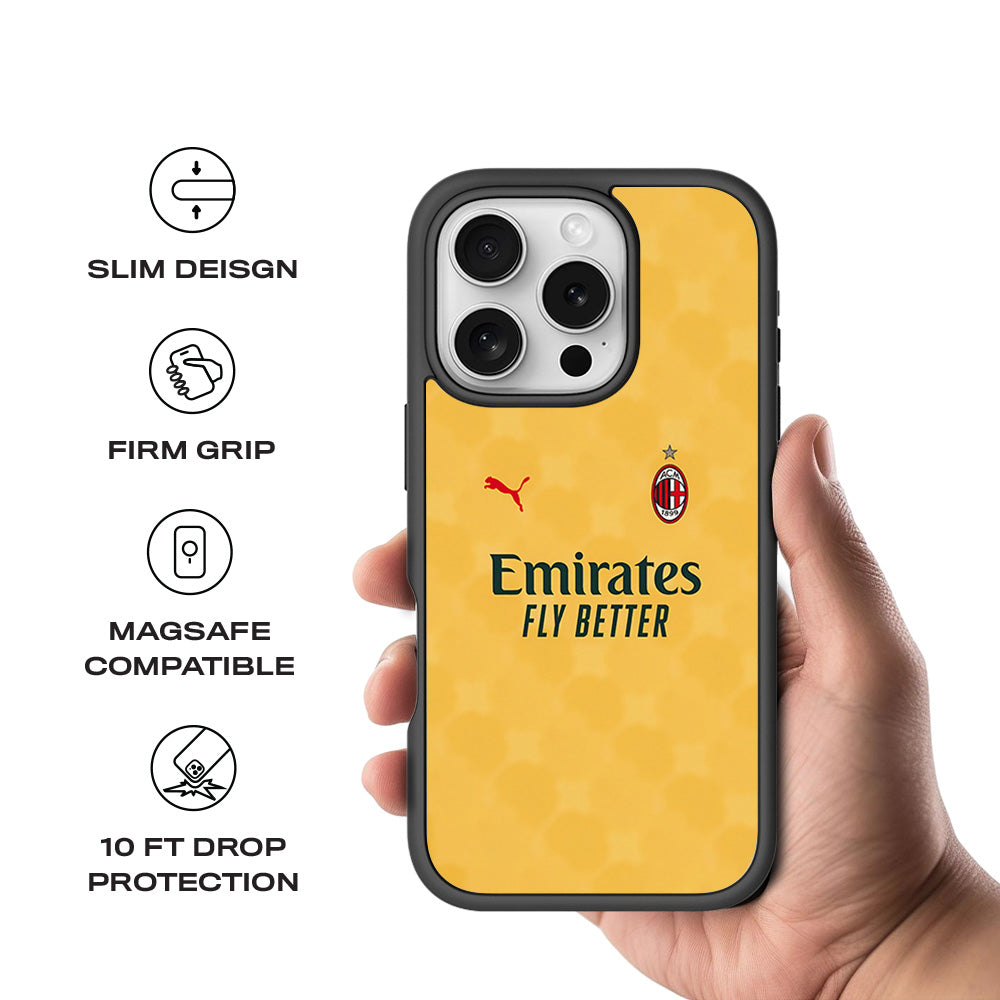 Emirates Yellow 3D Skin with Shockguard Armour Magsafe Case for Apple iPhone 16 Pro Max