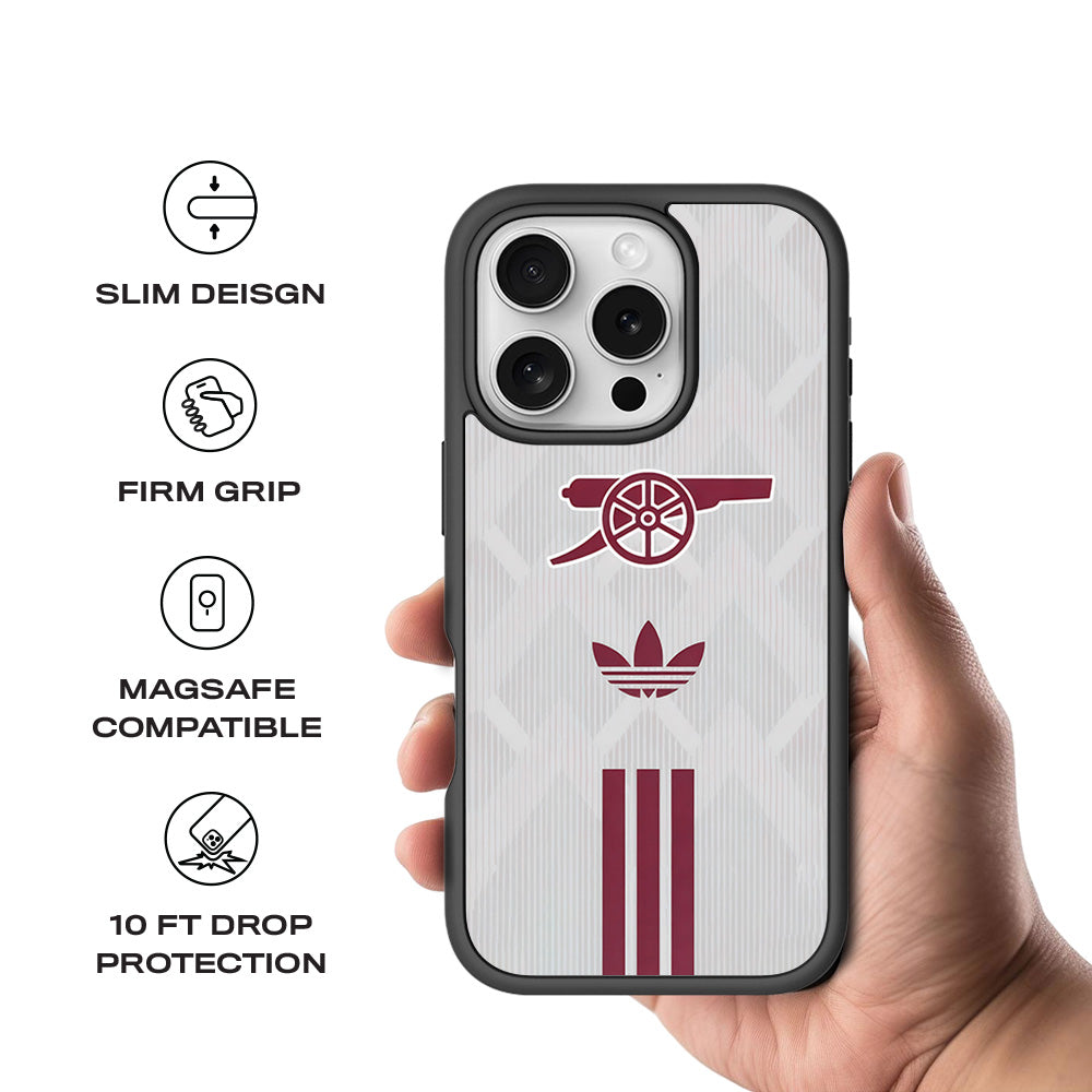 Arsenal x Adidas 3D Skin with Shockguard Armour Magsafe Case for Apple iPhone 16 Pro
