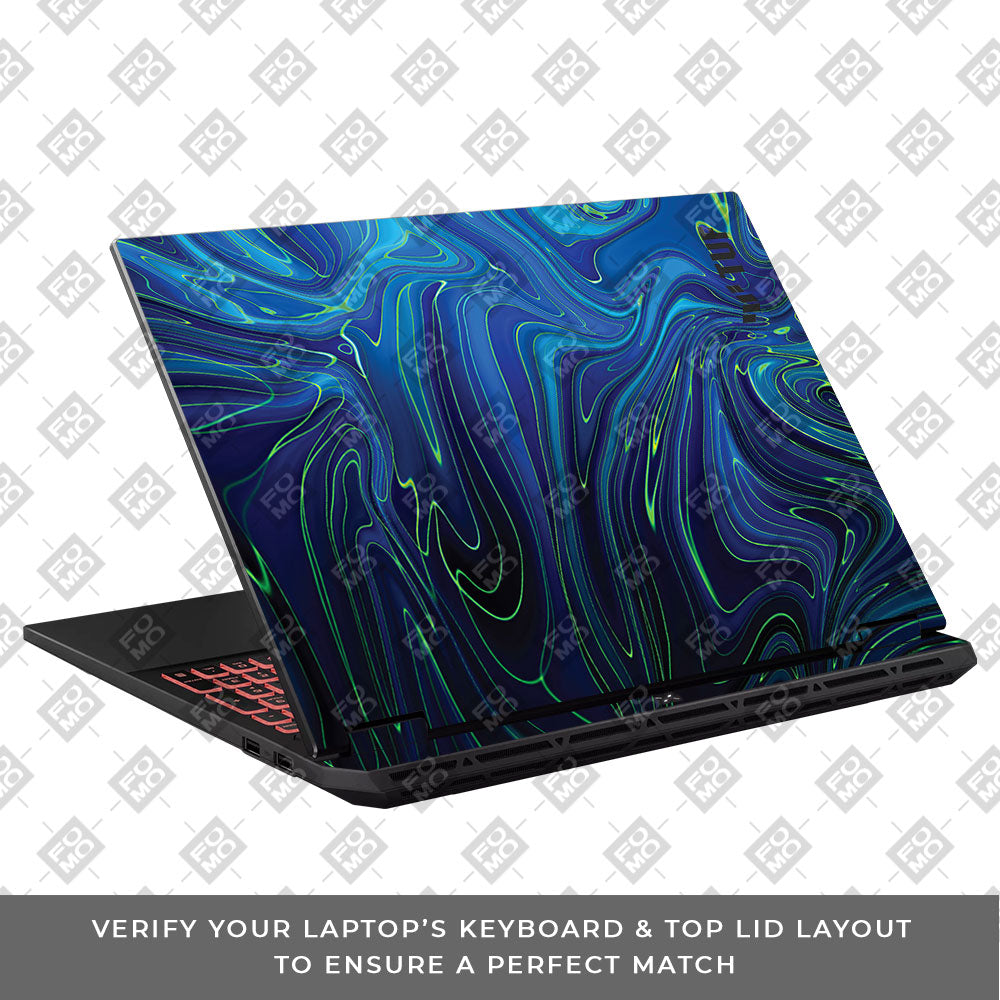 Cobalt Liquid Design Asus TUF Gaming A16 2025 Laptop Skin