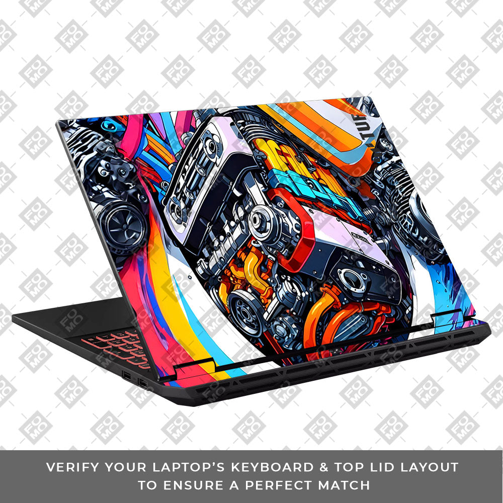 Power in Motion Asus TUF Gaming A16 2025 Laptop Skin