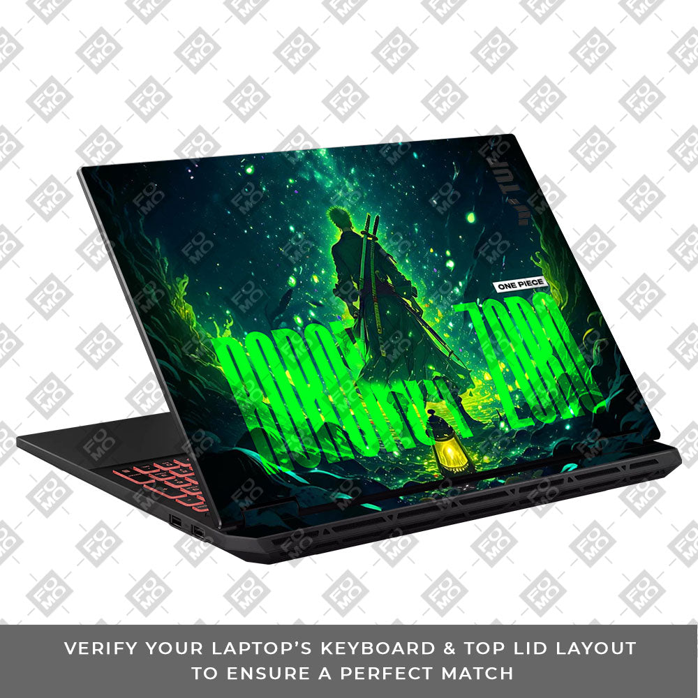 Roronoa Zoro Green Fury Asus TUF Gaming A16 2025 Laptop Skin