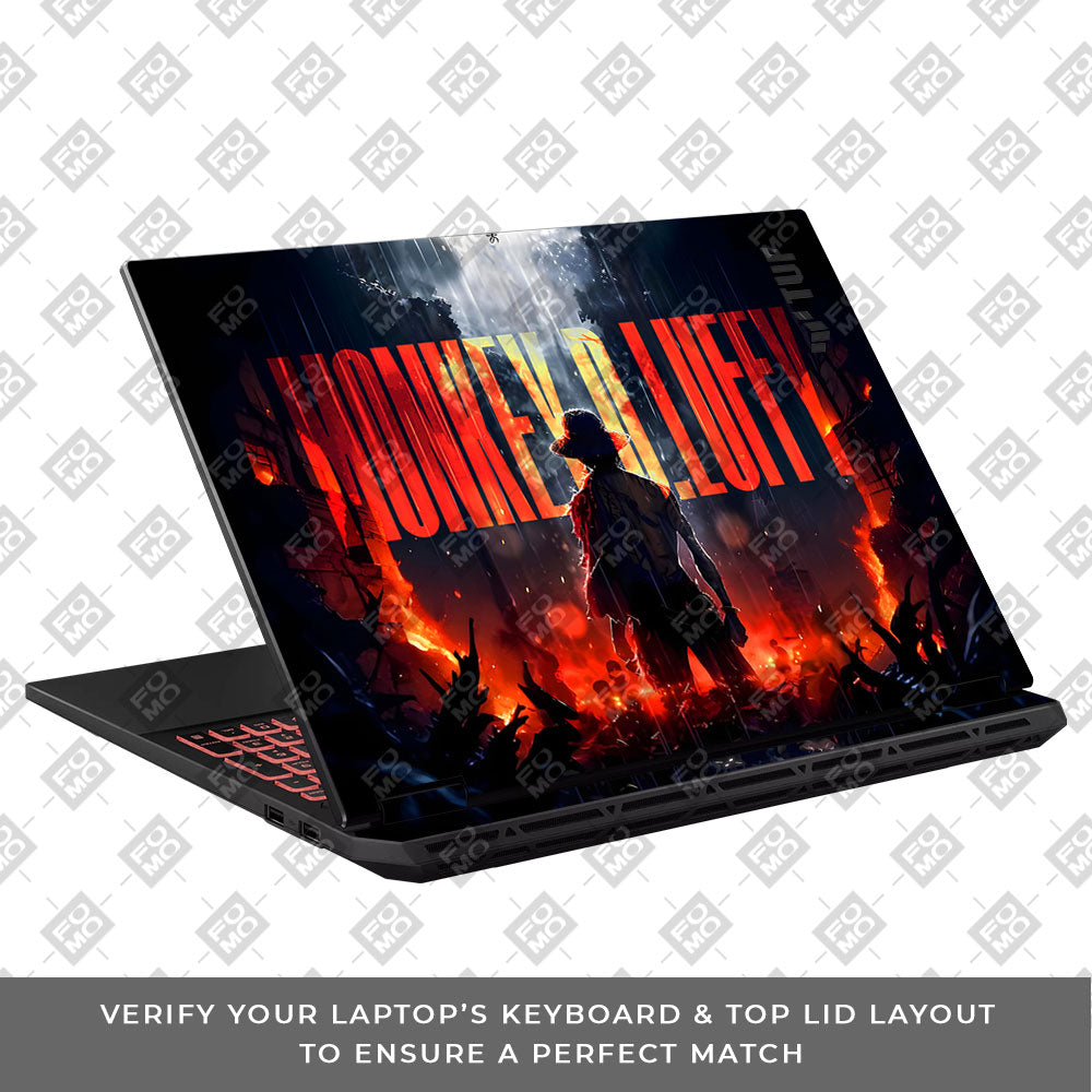 Monkey D. Luffy Blazing Red Asus TUF Gaming A16 2025 Laptop Skin