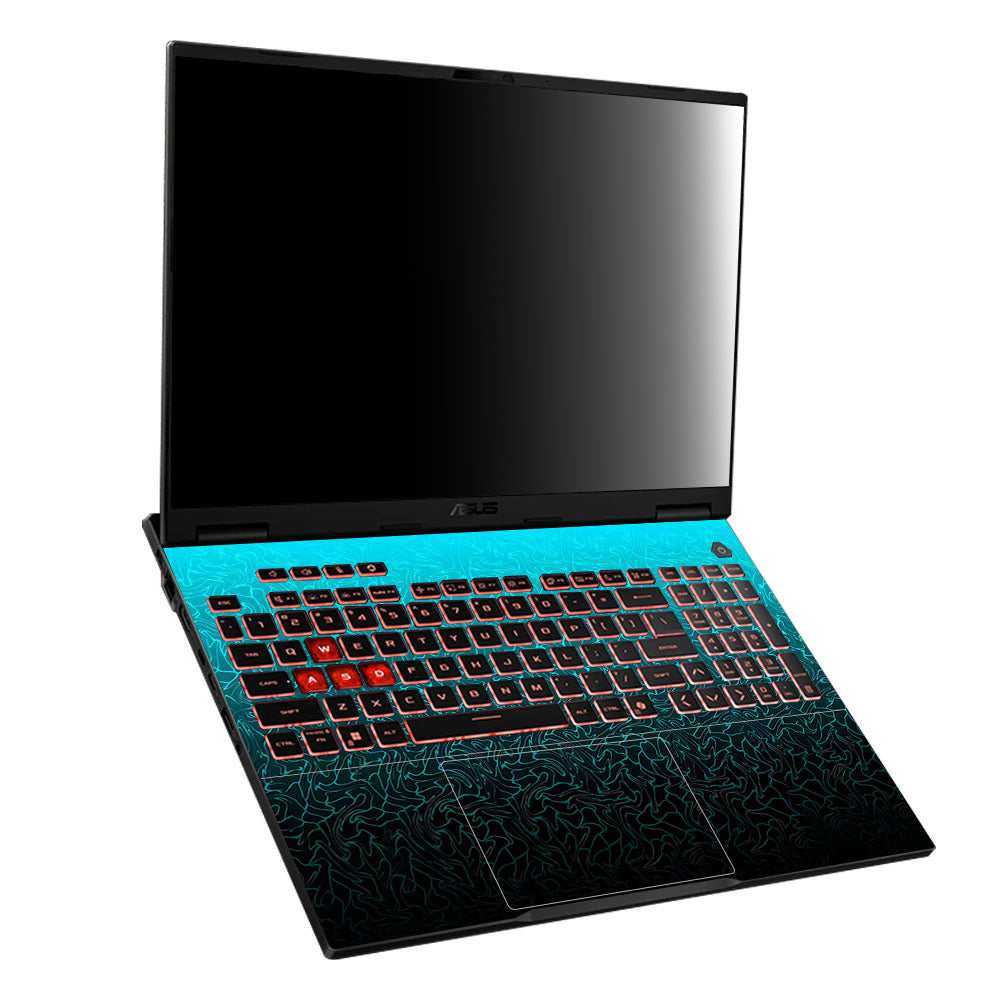 Cyan Blue to Black Asus TUF Gaming A16 2025 Laptop Skin