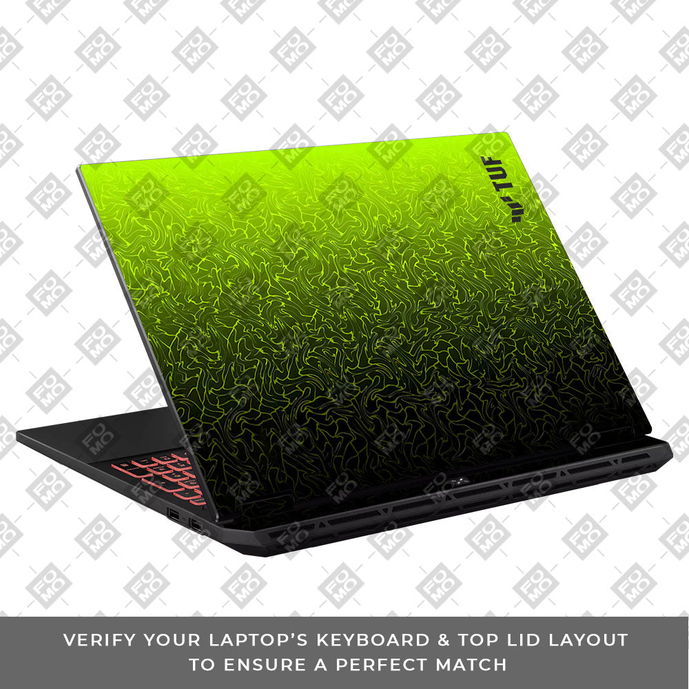 Lime Yellow to Black Gradient Asus TUF Gaming A16 2025 Laptop Skin