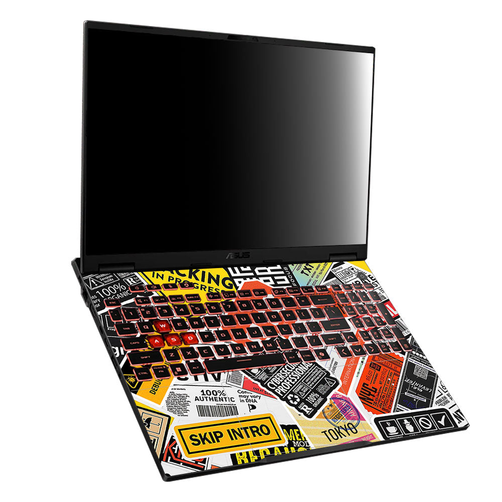Tech Aesthetic Sticker Collage Asus TUF Gaming A16 2025 Laptop Skin