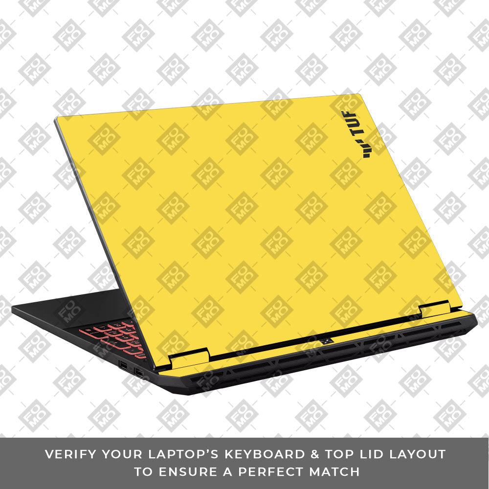 Textured Yellow Asus TUF Gaming A16 2025 Laptop Skin