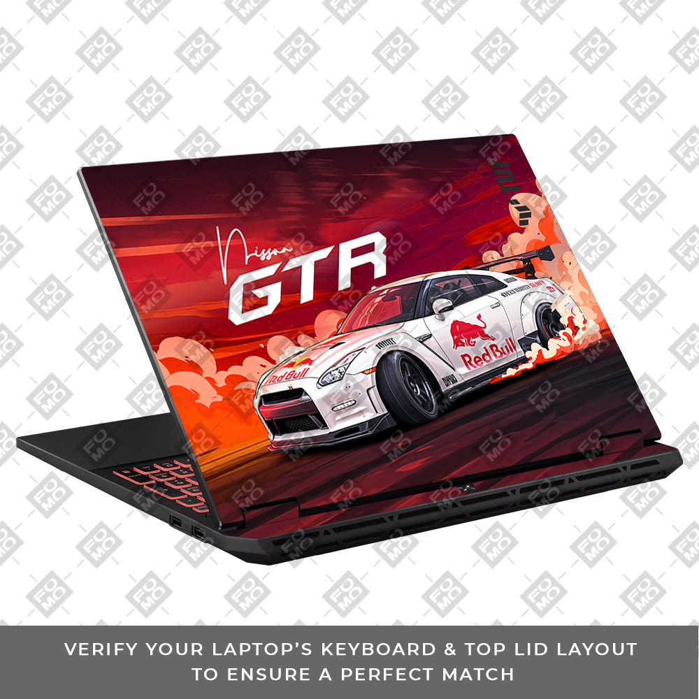 Nissan GTR Red Bull Drift Fury Asus TUF Gaming A16 2025 3D Laptop Skin