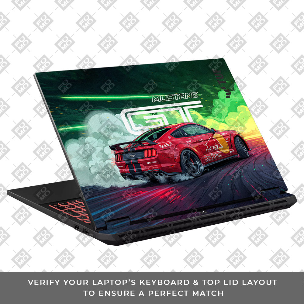 Mustang GT Red Bull Drift Beast Asus TUF Gaming A16 2025 Laptop Skin