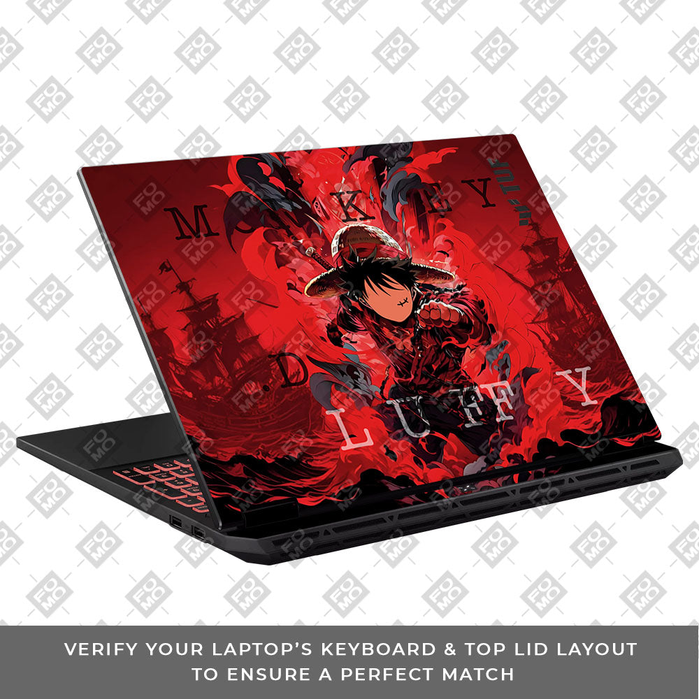 Red King Luffy Asus TUF Gaming A16 2025 3D Laptop Skin