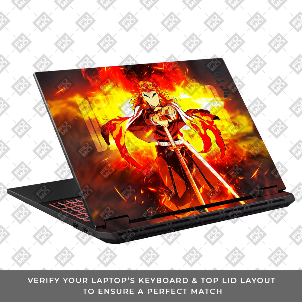 Flame Hashira Rengoku Asus TUF Gaming A16 2025 Laptop Skin