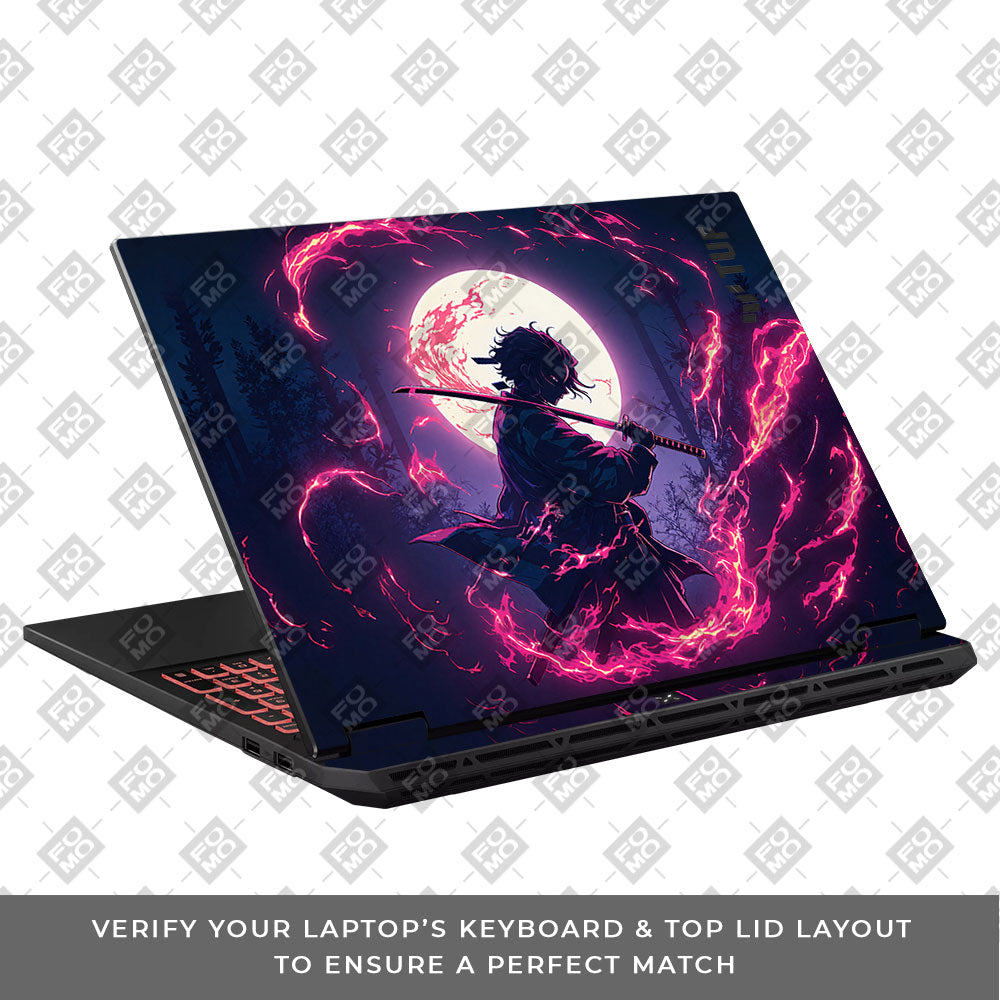 Tanjiro's Flame of Ember Asus TUF Gaming A16 2025 Laptop Skin