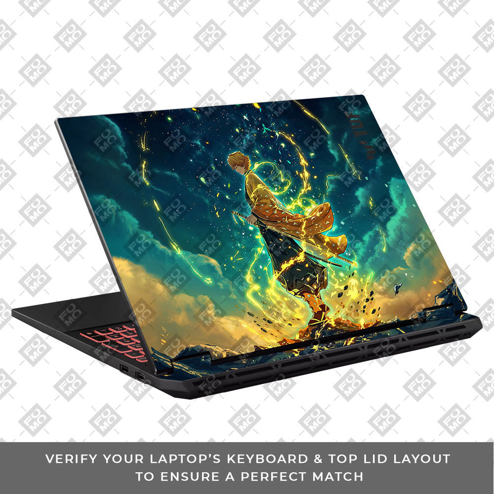 Zenitsu Thunder God Asus TUF Gaming A16 2025 Laptop Skin