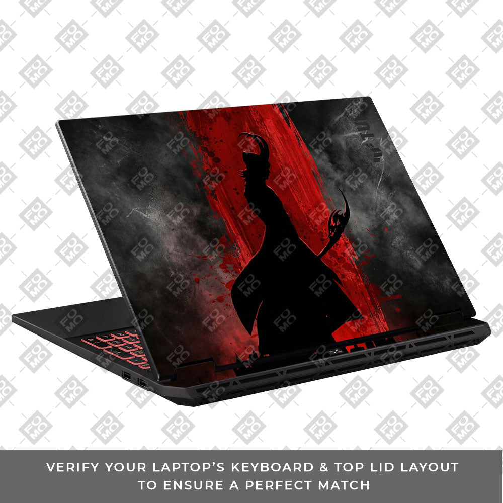 Loki Silhouette Red Strike Asus TUF Gaming A16 2025 Laptop Skin