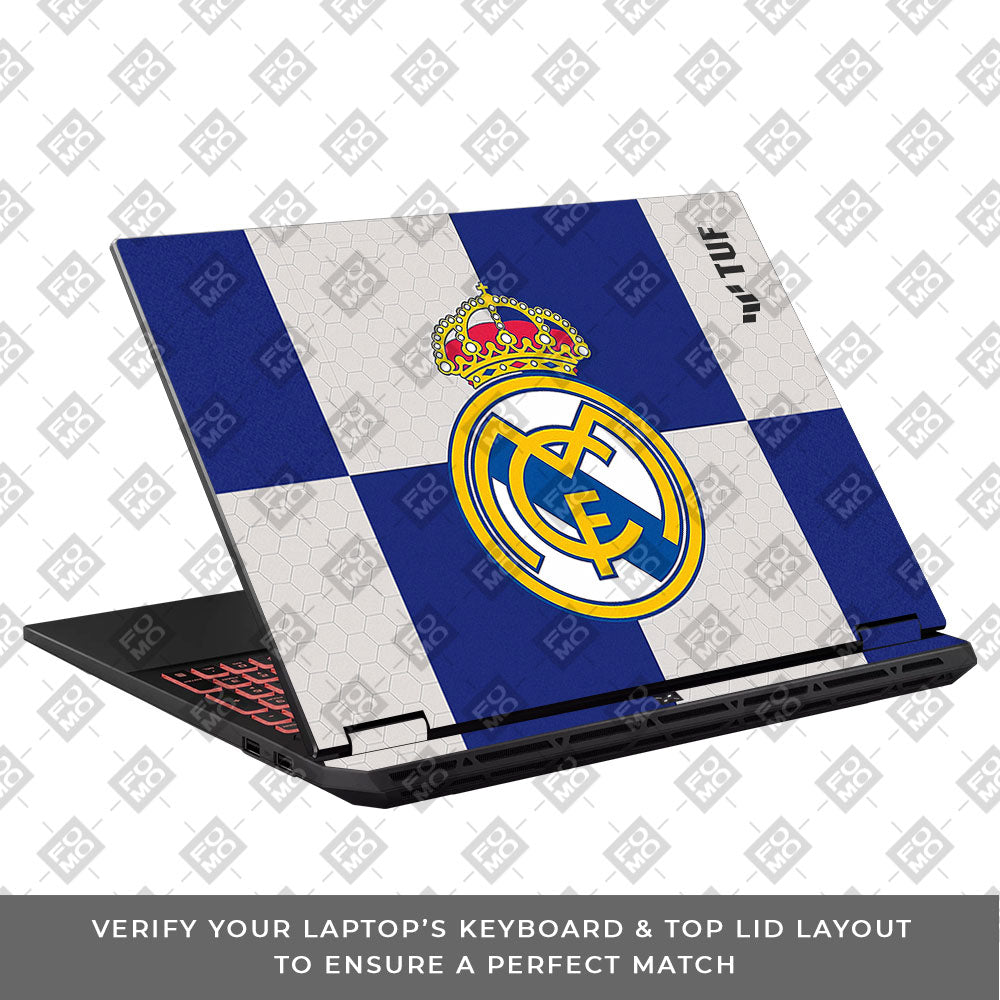 Royal Reign Real Madrid Glory Asus TUF Gaming A16 2025 Laptop Skin