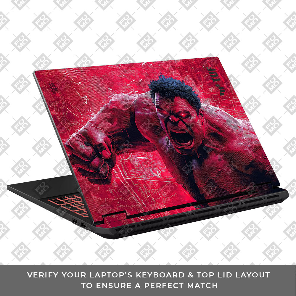Gamma Rage Red Hulk Asus TUF Gaming A16 2025 Laptop Skin