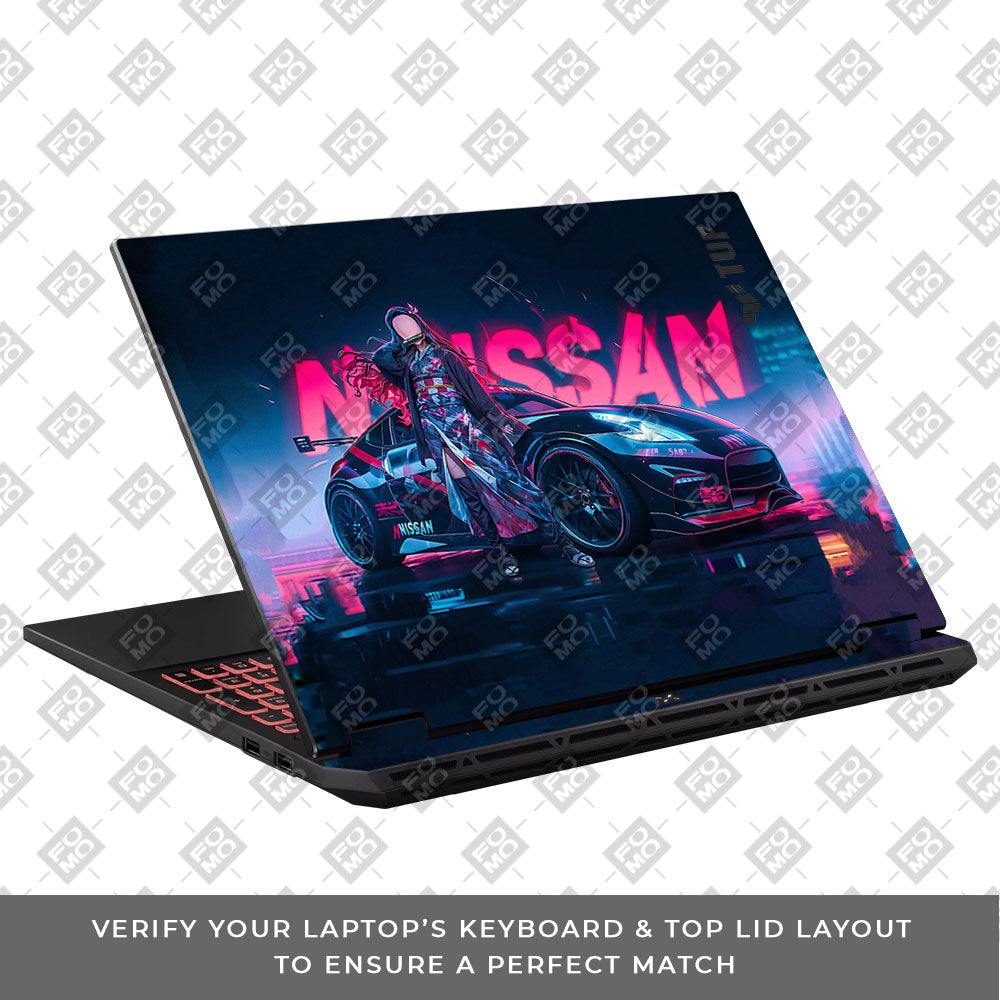 Neon Bloom Nezuko Racer Asus TUF Gaming A16 2025 Laptop Skin