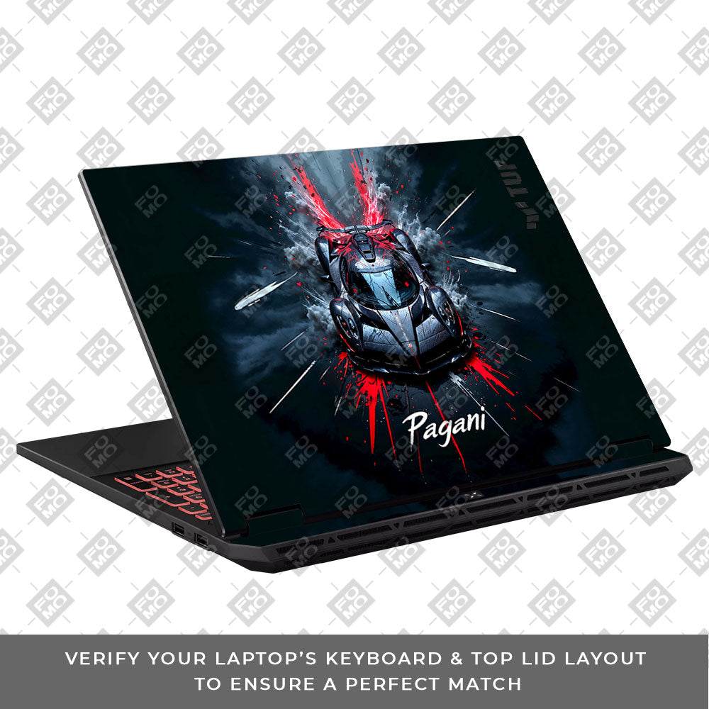 Pagani Midnight Impact Asus TUF Gaming A16 2025 Laptop Skin