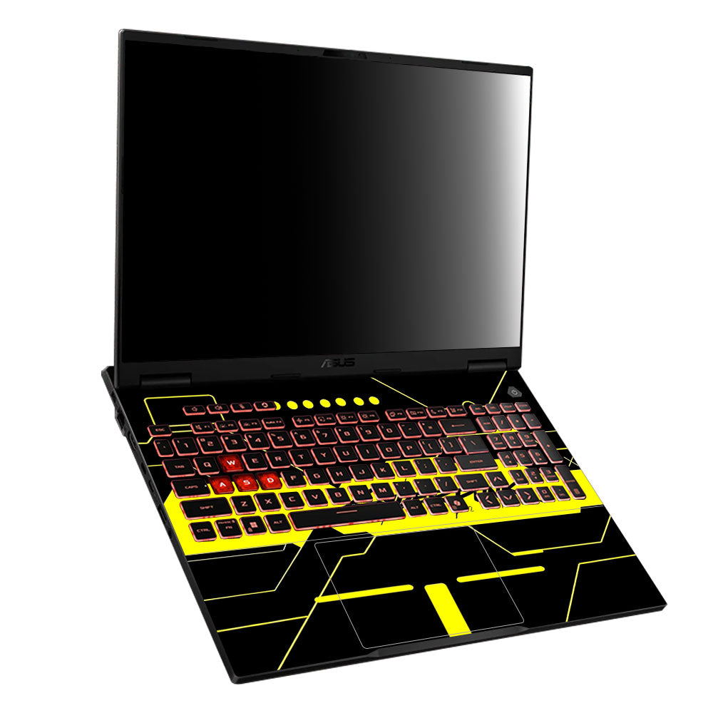 Cyberpunk Yellowline Grid Asus TUF Gaming A16 2025 Laptop Skin