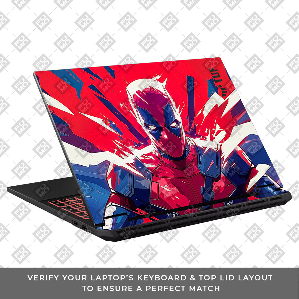 Deadpool Power Burst Asus TUF Gaming A16 2025 Laptop Skin