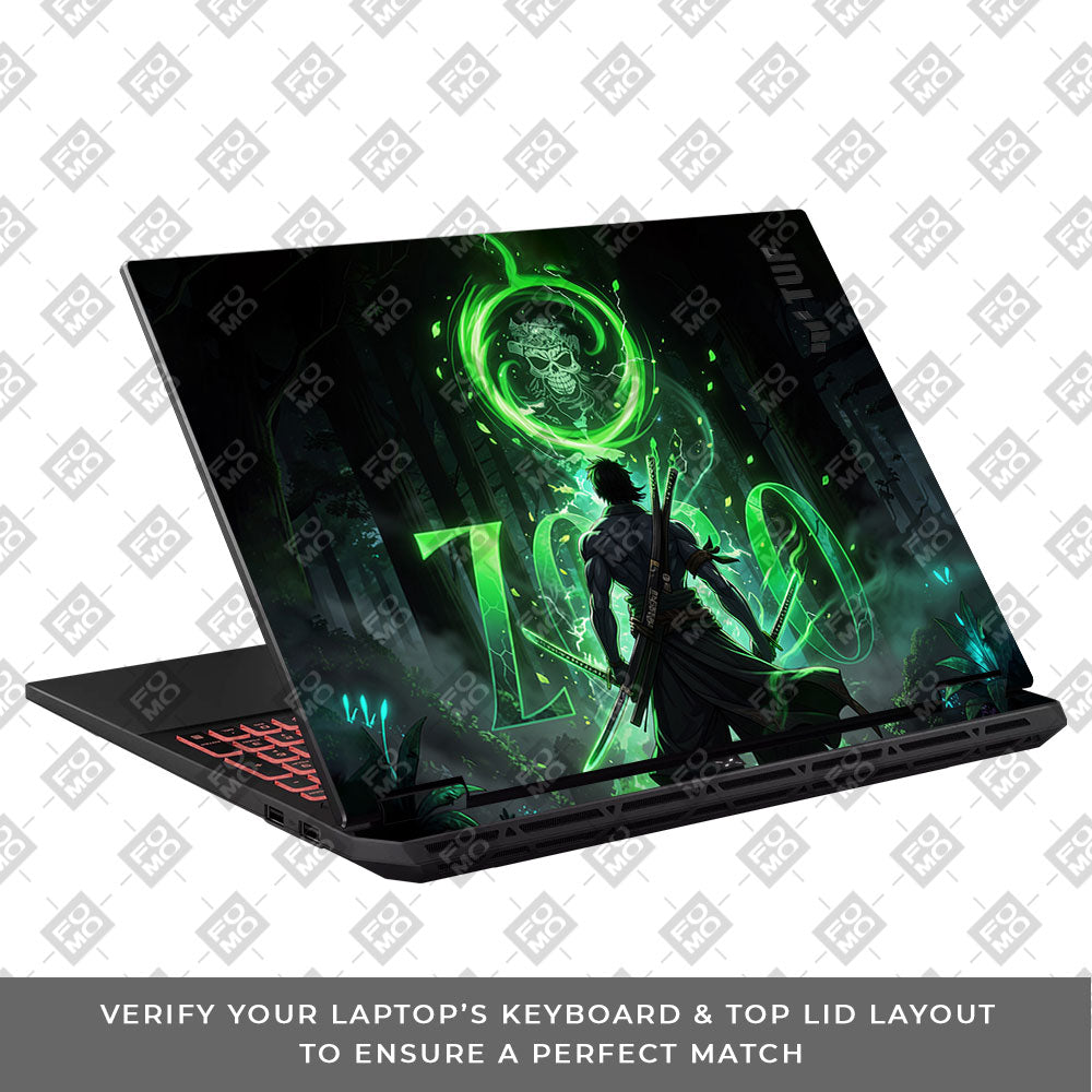 Zoro Green Aura Asus TUF Gaming A16 2025 Laptop Skin