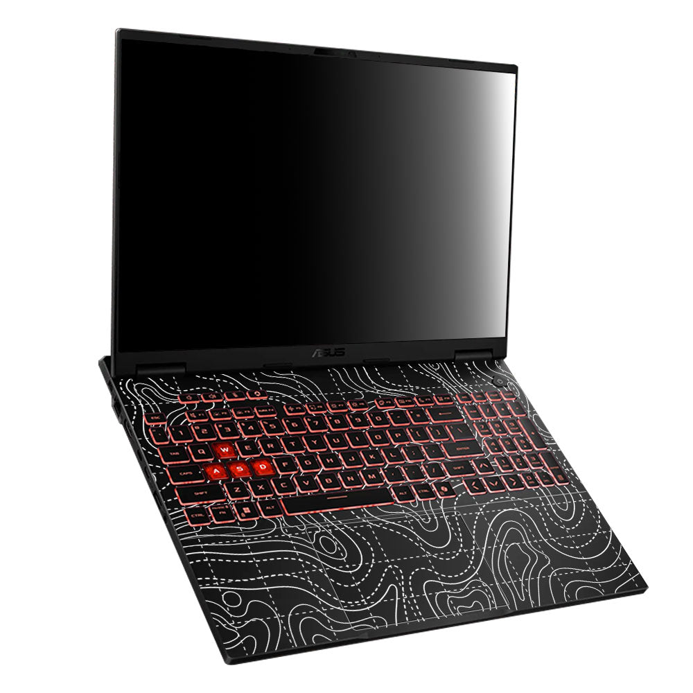 Transparent Abstract Contour Grid Lines Asus TUF Gaming A16 2025 Laptop Skin