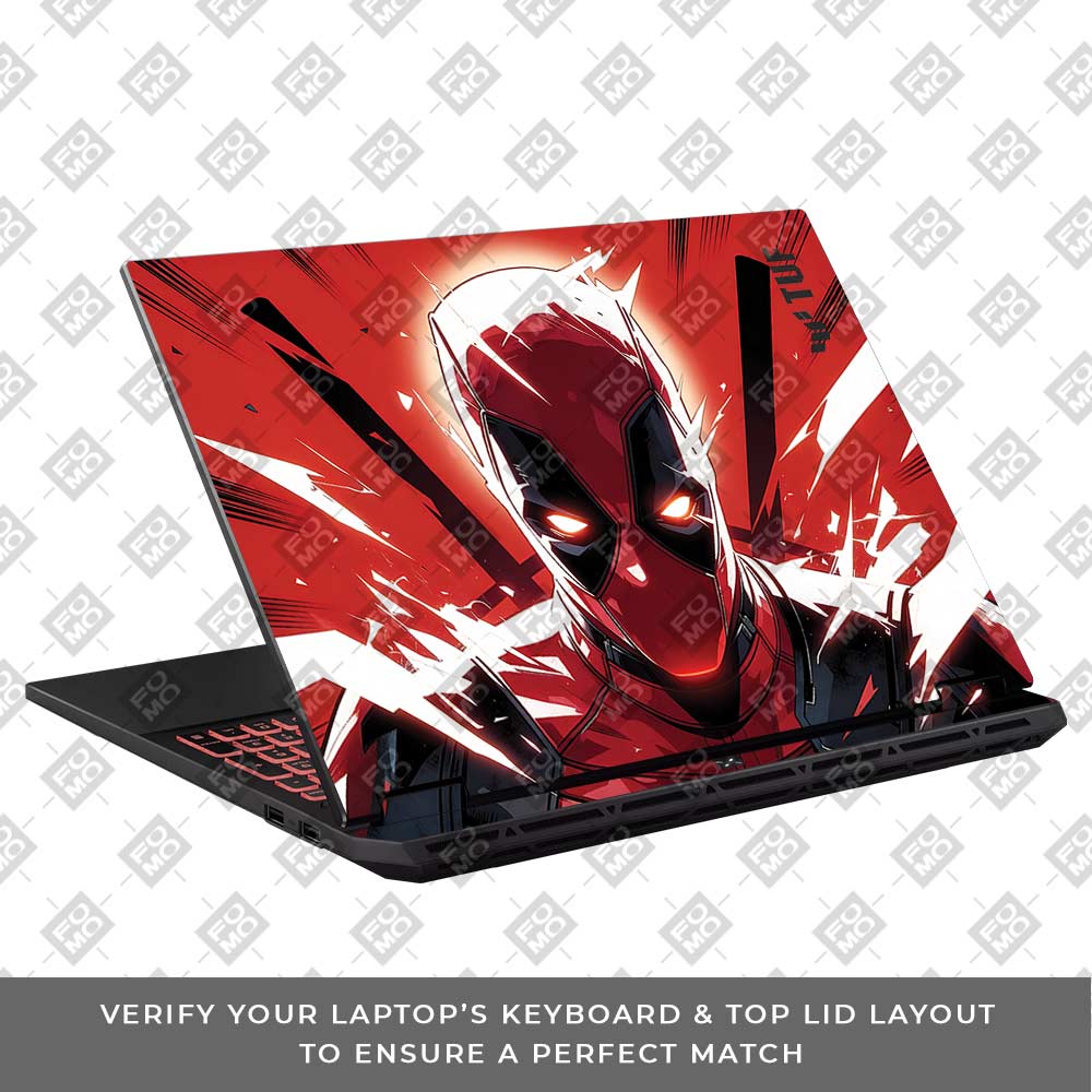 Deadpool Red Fury Asus TUF Gaming A16 2025 3D Laptop Skin