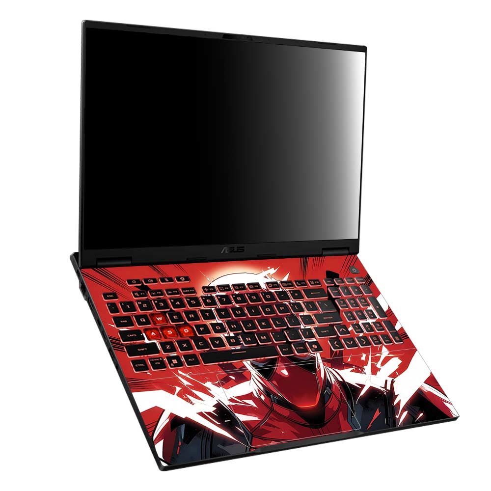 Crimson Masked Antihero Asus TUF Gaming F16 2025 3D Laptop Skin