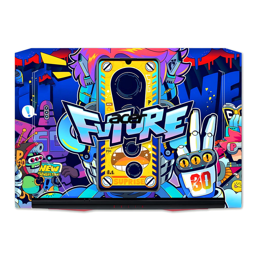 Futuristic Cyberpunk Vision Acer Nitro 5 AN515 44, 56 Laptop Skin