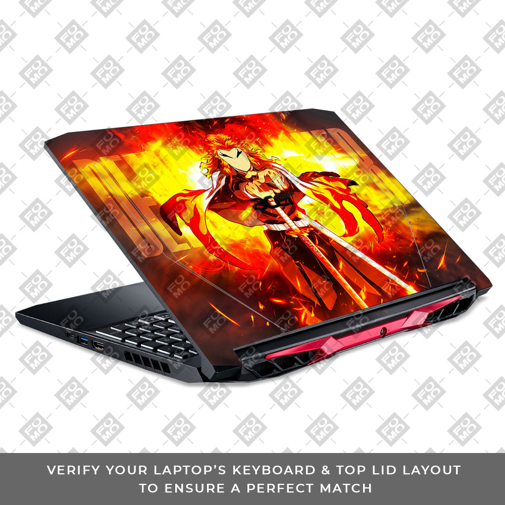 Flame Hashira Rengoku Acer Nitro 5 AN515 44, 56 Laptop Skin