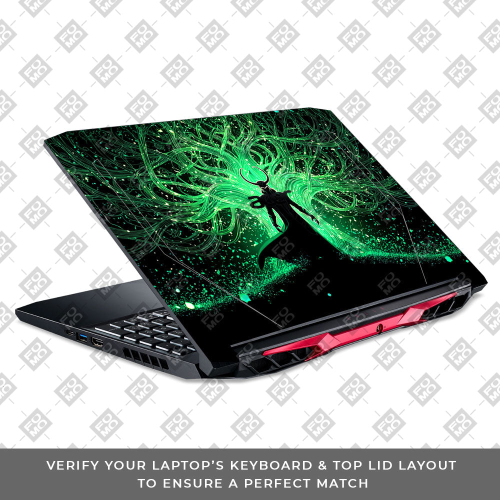Loki God of Mischief Neon Acer Nitro 5 AN515 44, 56 Laptop Skin