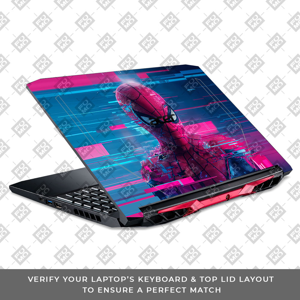 Glitch Spider Neon Web Acer Nitro 5 AN515 44, 56 Laptop Skin