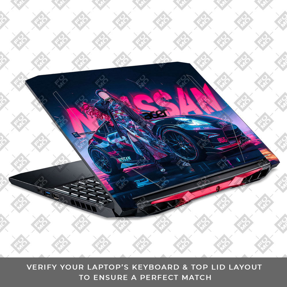 Neon Bloom Nezuko Racer Acer Nitro 5 AN515 44, 56 Laptop Skin