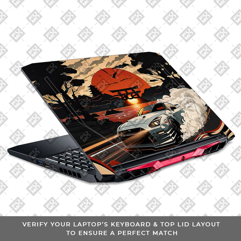 Samurai Rising Sun GTR Acer Nitro 5 AN515 44, 56 Laptop Skin